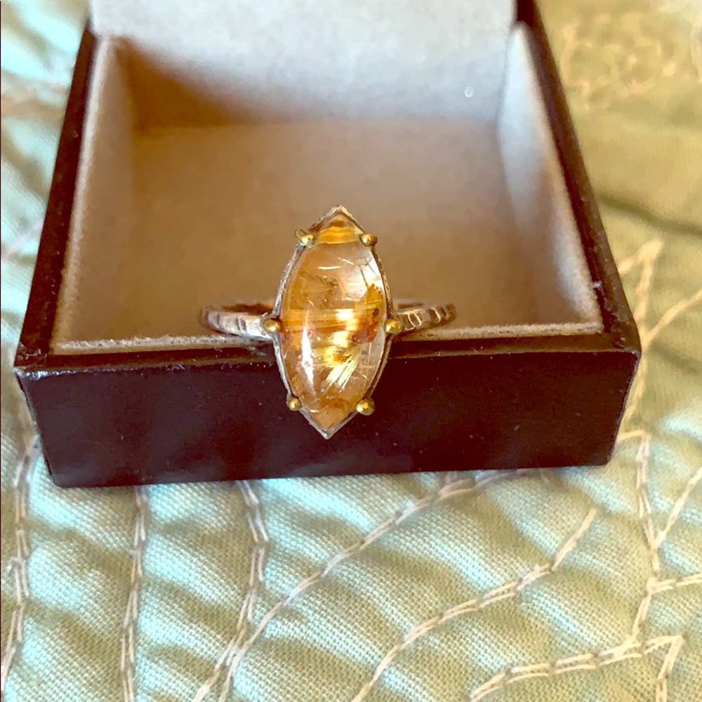 Handcrafted marquis gemstone ring from Thailand